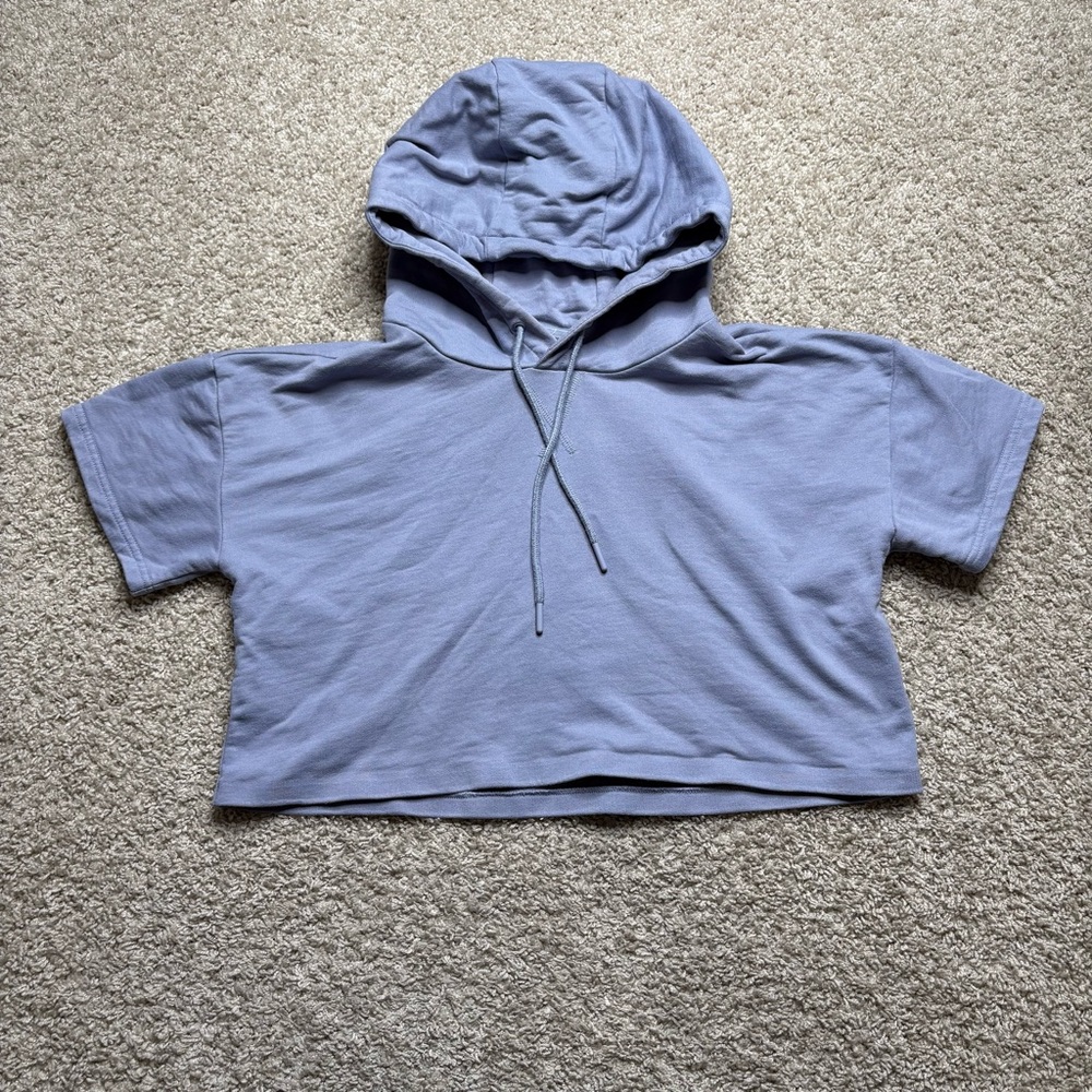 Gymshark Lilac Cropped Short-Sleeve Hoodie